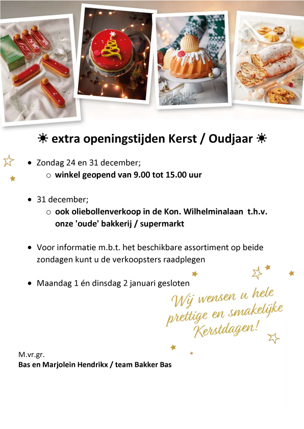 Openingstijden Rondom De Jaarwisseling